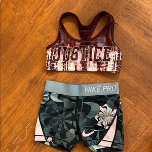 Girls NIKE PRO & Justice set.